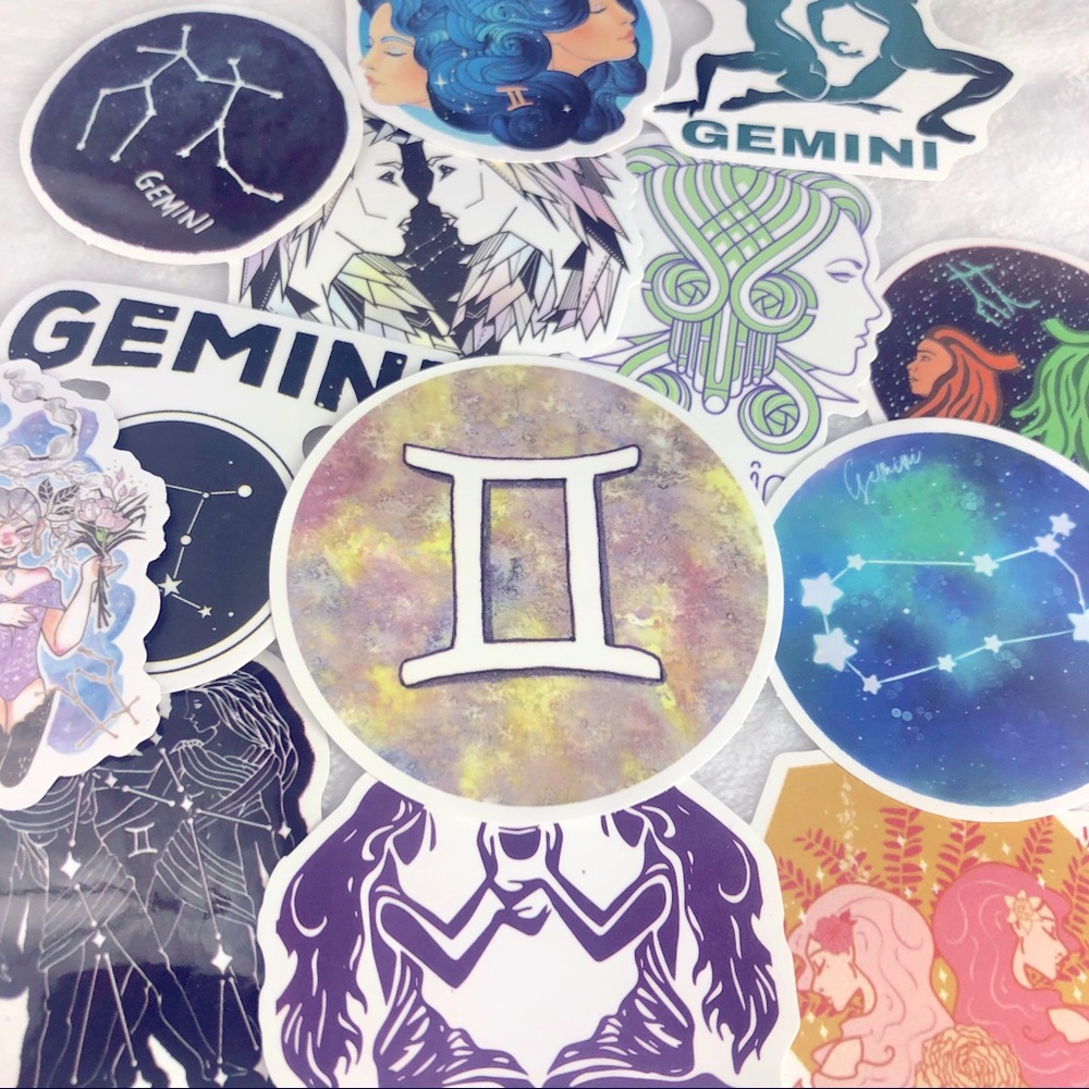 Gemini Zodiac Astrology Stickers, Intuitively Choosen 5PCS